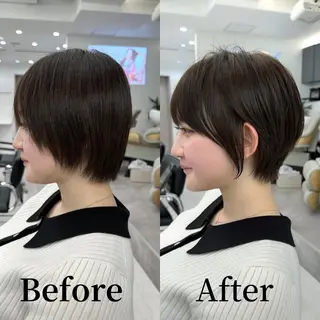 ショート ショートヘア くすみカラー、大場猛のヘアスタイル