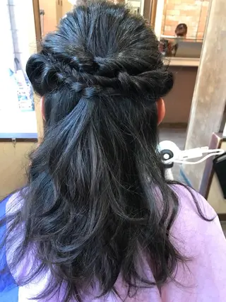 セミロング ヘアアレンジ 仲矢 あゆ美のヘアスタイル