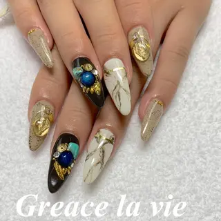ロング カラー キッズ ネイル Greace  la vieのネイルデザイン