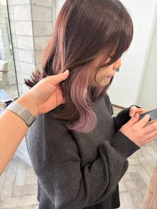 ミディアム 柔らかいハイトーン/ kizunaのヘアスタイル