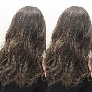 セミロング カラー ヘアアレンジ 🫧柔色/トレンド カラー/川辺晴加のヘアスタイル
