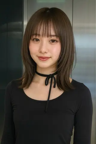 ミディアム 🩶ナチュラル ハイトーン/はちすのヘアスタイル