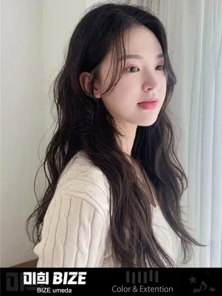 ロング 韓国特化🇰🇷 エクステのヘアスタイル