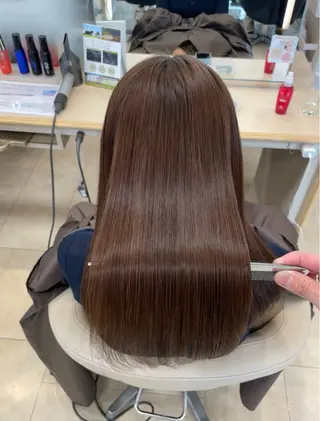 ロング シャドウパーマ／骨格 矯正カット　トモキのヘアスタイル