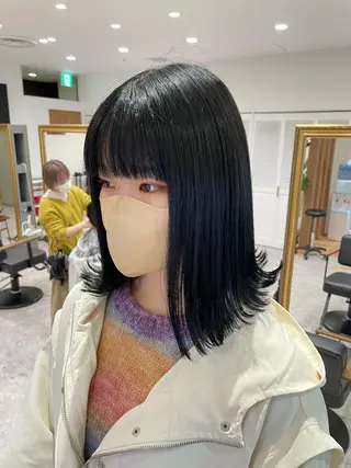 カラー 矯正パーマ、ベージュ ボブカット🫧のヘアスタイル
