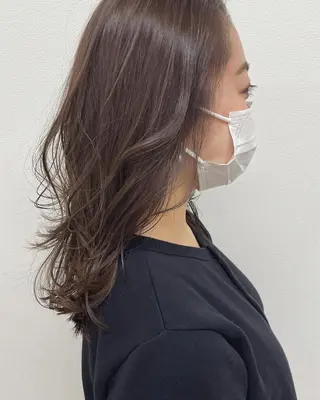 セミロング カラー ヘアアレンジ 酸性縮毛矯正🧴韓国 レイヤー/髪質改善のヘアスタイル