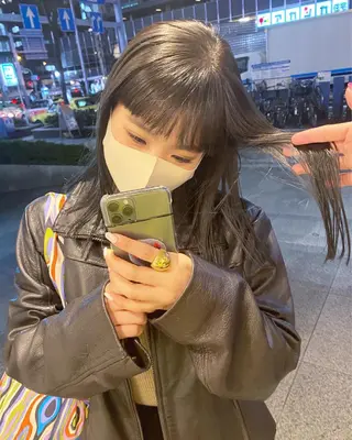 ミディアム デザインカラー/ボブ ブリーチカラー/ユリのヘアスタイル