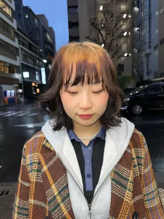 カラー レイヤーボブ/ 縮毛矯正/チホリのヘアスタイル