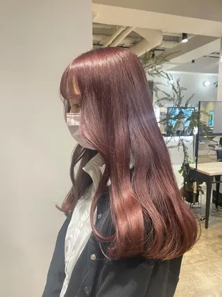 ロング カラー ヘアアレンジ 新宿⌇韓国風ヘア ⌇透明感カラーのヘアスタイル