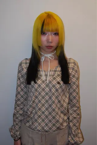 ロング カラー オト/レイヤー/ Wカラー/メンズのヘアスタイル