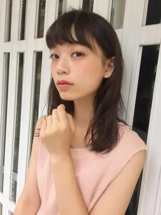 ミディアム カラー パーマ ヘアアレンジ 【白髪ぼかし 専門GBG】自由が丘のヘアスタイル