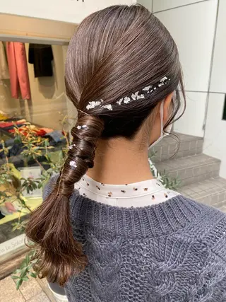 セミロング カラー ヘアアレンジ マツエク・マツパ アイブロウ 透明感カラー🫧ヘア セット🫧松本菜月の眉毛・アイブロウイメージ