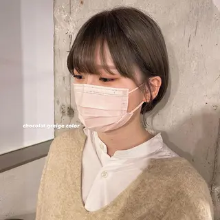 ショート カラー パーマ ヘアアレンジ メンズ キッズ ネイル マツエク・マツパ アイブロウ 透明感カラー・レイヤ ー🎀amika🎀のヘアスタイル