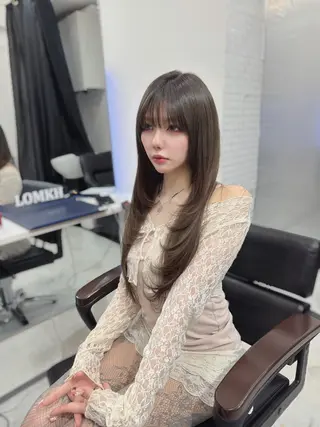 セミロング LOMKH所属・シールエクステ/ レイヤーカット/達也のヘアスタイル