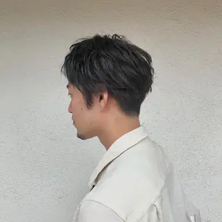 ショート カラー パーマ メンズ ニュアンスパーマ/ レイヤー/茶屋町のヘアスタイル