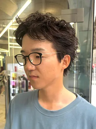 ショート カラー パーマ メンズ Vir by browのヘアスタイル