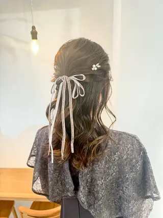 セミロング ヘアアレンジ 安永 涼のヘアスタイル