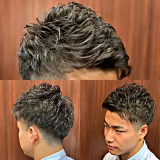 ショート パーマ ヘアアレンジ メンズ 萩原 勇樹のヘアスタイル