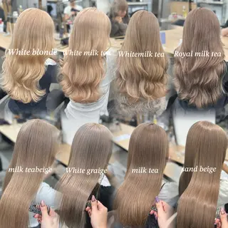 ロング カラー NAMI🤎ブラウン &ミルクティー🤍のヘアスタイル