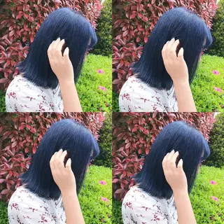 ミディアム カラー ヘアアレンジ TAKUMAブリーチ /切りっぱなし🪽のヘアスタイル