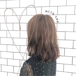 ミディアム カラー お洒落パーマ/ 艶カラー/michiのヘアスタイル