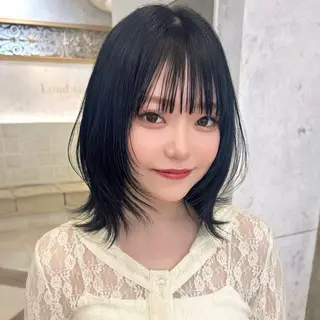 ミディアム カラー 艶カラー/ボブ /似合わせ/田口愛那のヘアスタイル