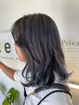 ミディアム カラー 末石 智のヘアスタイル