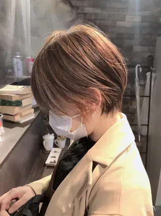 ショート カラー パーマ ヘアアレンジ newi 川崎店のヘアスタイル