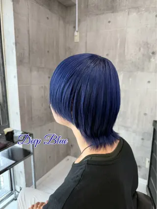 ミディアム カラー メンズ ☁️かずき☁️青.紫 推し活カラー💫のヘアスタイル