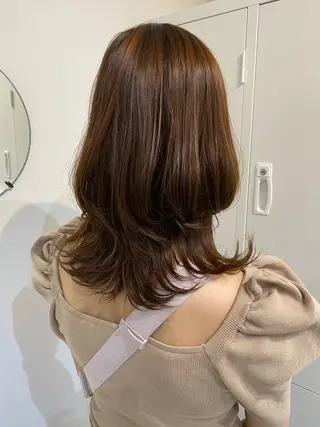ミディアム カラー 🎀暖色カラー🎀 おかだみほのヘアスタイル