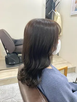 セミロング カラー 長岡 俊樹のヘアスタイル