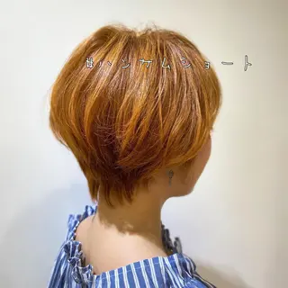 ショート カラー ボブ、縮毛矯正👑 心斎橋/高城涼也のヘアスタイル
