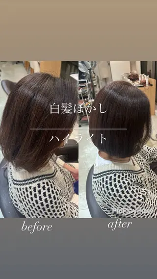 ミディアム カラー 大人デザイン 🍃MORIKA🍃のヘアスタイル