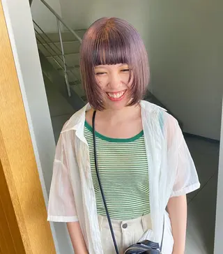 ショート デザインカラー/ボブ ブリーチカラー/ユリのヘアスタイル