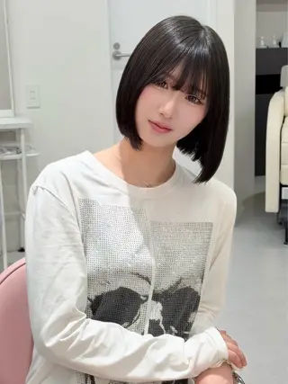 ショート カラー ヘアアレンジ 縮毛矯正🤍 盛れるボブ/ひかりのヘアスタイル