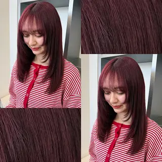 ミディアム カラー 🍒暖色✖️レイヤー ／Haruna🍒のヘアスタイル