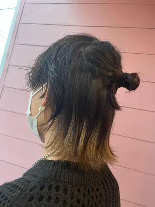 ミディアム カラー 初ブリーチOK✨ ハイトーン稲吉菜々美のヘアスタイル