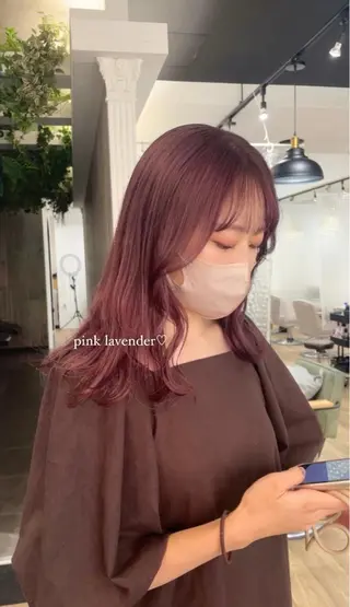 セミロング Himawari♡ 柔らかいカラーのヘアスタイル