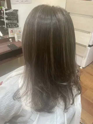 セミロング カラー 浅香山✨美髪✨ やまもとあきこのヘアスタイル