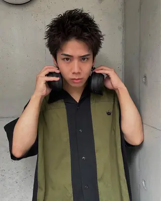ショート パーマ ヘアアレンジ メンズ 竹内 奨のヘアスタイル