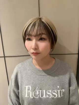 ショート カラー パーマ ヘアアレンジ 髪質改善/韓国風 レイヤー/田村祐樹のヘアスタイル