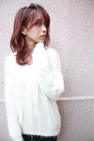 ミディアム カラー パーマ tuuli トゥーリのヘアスタイル