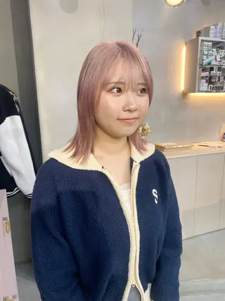 ミディアム カラー 前橋 姫奈のヘアスタイル