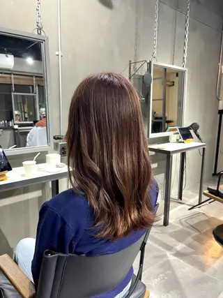 ミディアム カラー 透明感♥韓国ヘア HINAのヘアスタイル