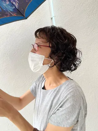 ショート パーマ 湯川 未咲希のヘアスタイル
