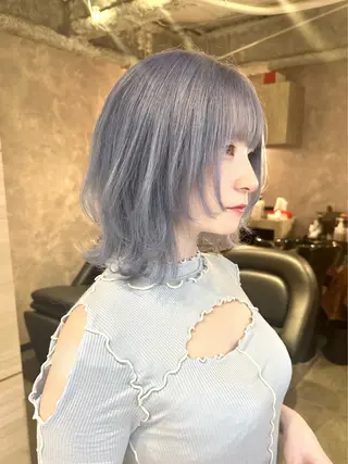 ミディアム 🌱巴結生🌿大宮 ☁️ミルクティーのヘアスタイル
