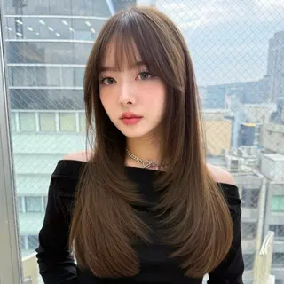セミロング 似合わせレイヤー/ 透明感カラーのヘアスタイル
