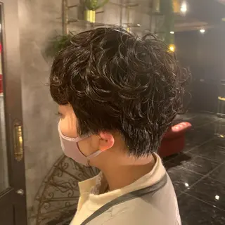 ショート パーマ ヘアアレンジ 髪質改善カラー&TR 縮毛矯正/弱酸性矯正のヘアスタイル