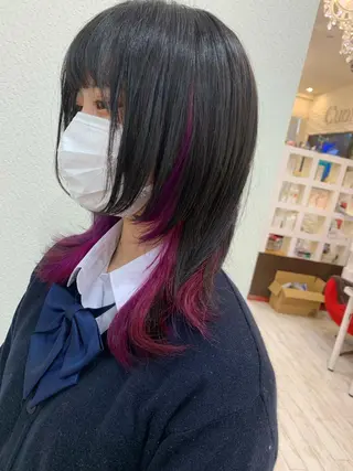 ミディアム カラー ヘアアレンジ 今村公介 ブリーチ特化、派手髪のヘアスタイル