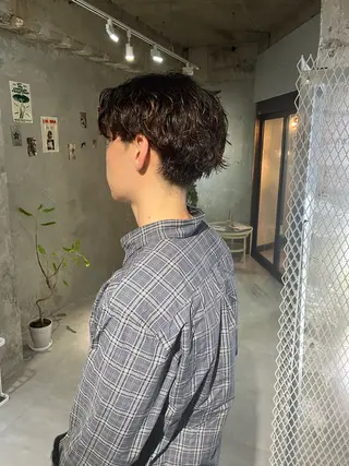 ショート パーマ メンズ door white hideのヘアスタイル